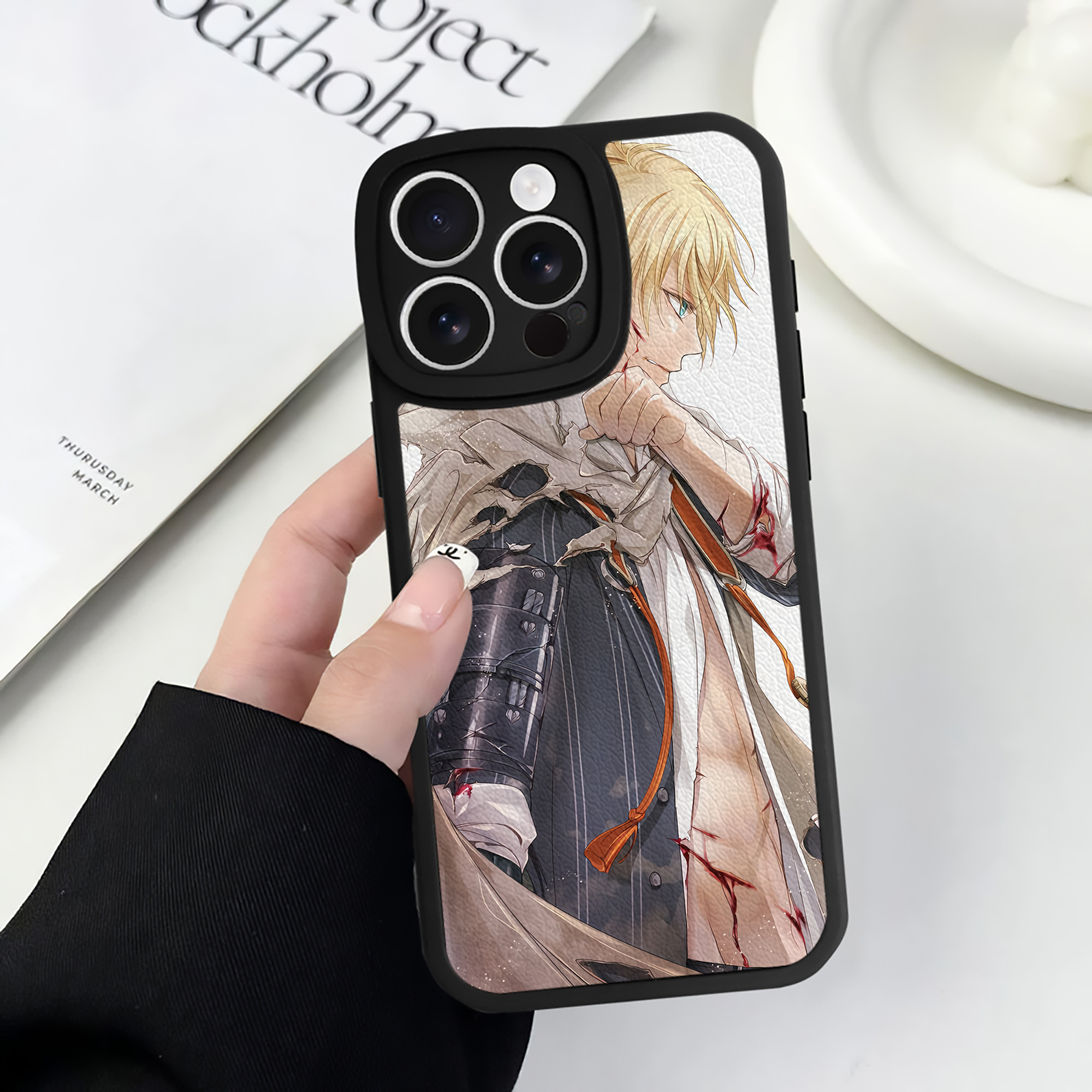 （画像用） 刀剣乱舞 Touken Ranbu 【iPhone 16シリーズ対応】シリコンスマホケース（レザー調） 材質：シリコン
